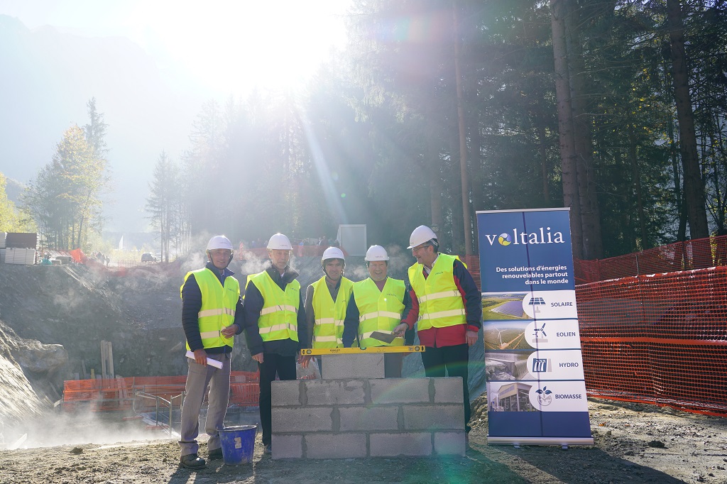 POSE DE LA PREMIERE PIERRE DE LA CENTRALE HYDROELECTRIQUE DE TACONNAZ LE MARDI 23 OCTOBRE 2018