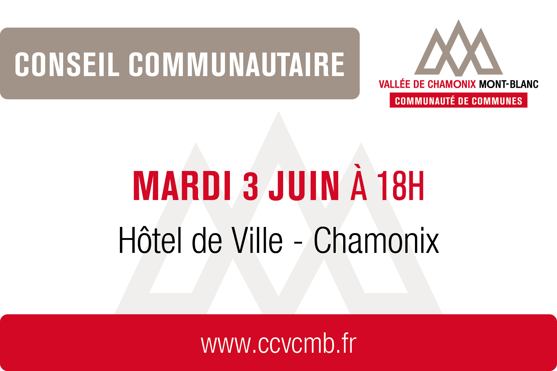 Conseil communautaire mardi 3 juin 2025 à Chamonix