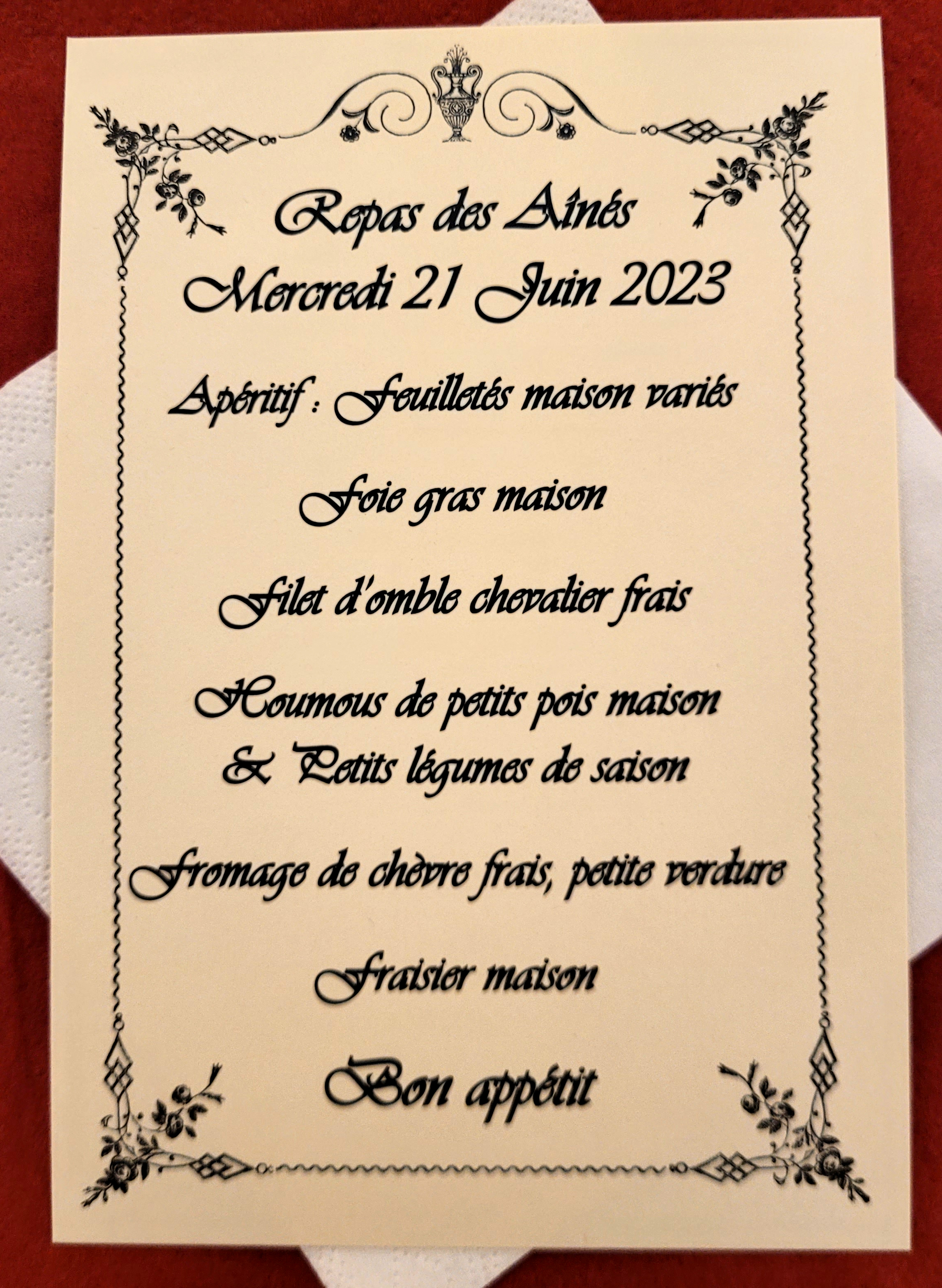 Repas des aînés, 21 juin 2023