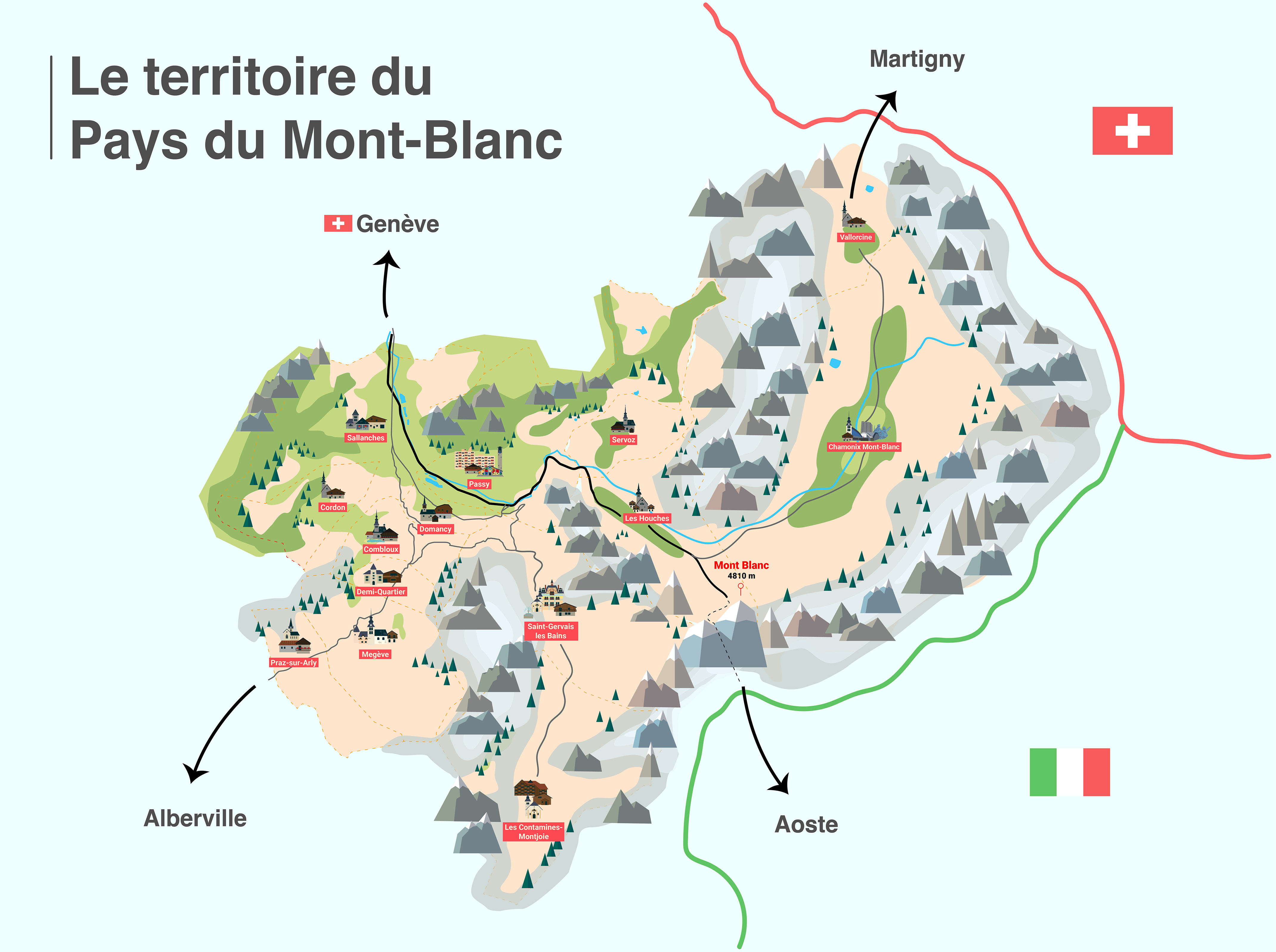 Carte du Pays du Mont-Blanc